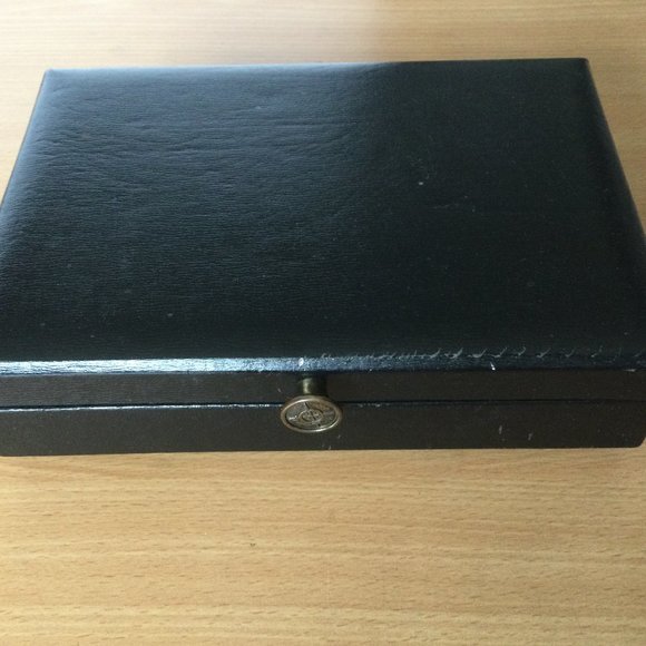 Vintage Lord Buxton Men's Jewelry Box black leatherette velvet made in Canada - Picture 1 of 6